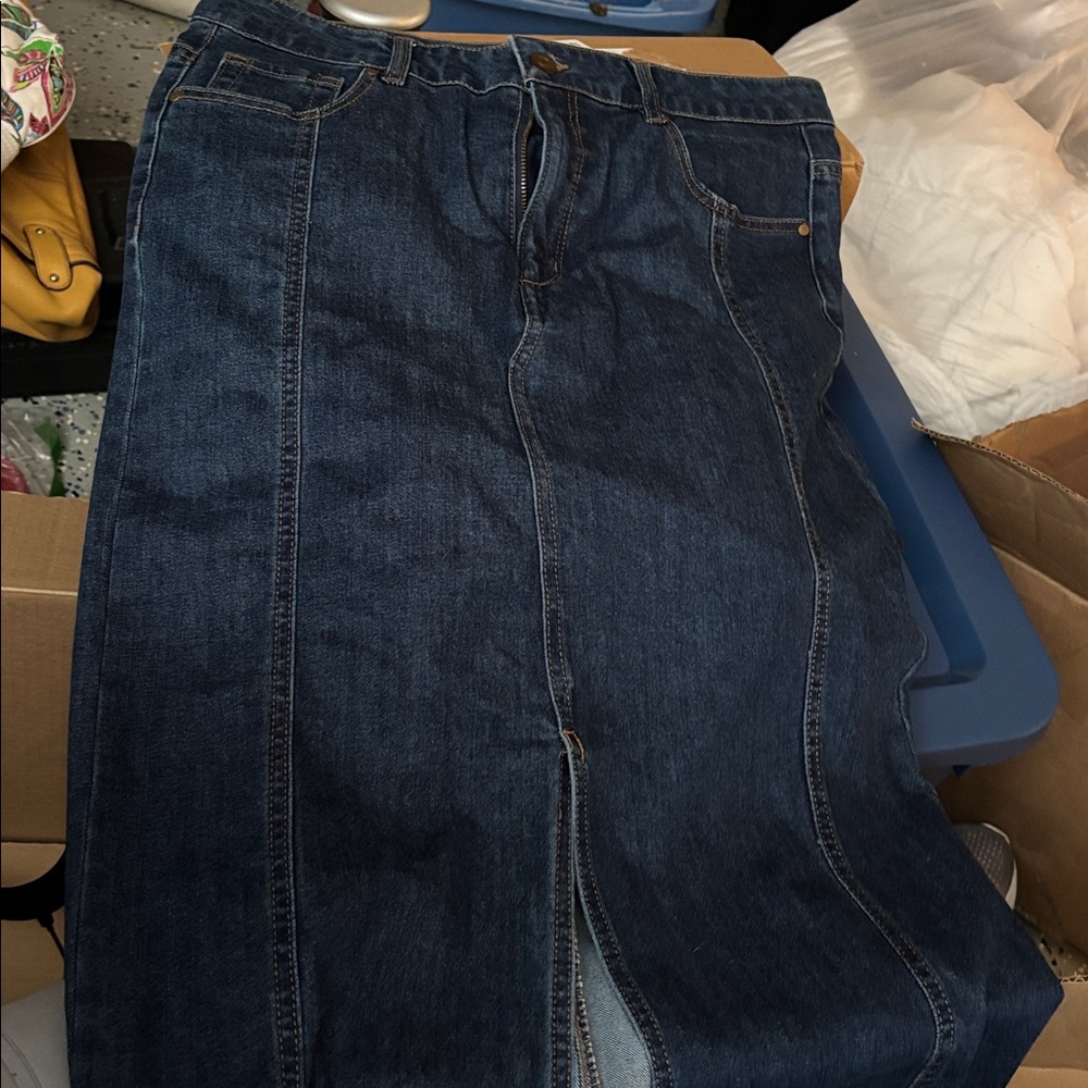 Rachel Zoe Indigo Denim Skirt - Picture 1 of 5